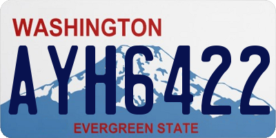 WA license plate AYH6422