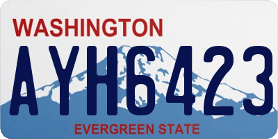 WA license plate AYH6423
