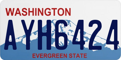WA license plate AYH6424