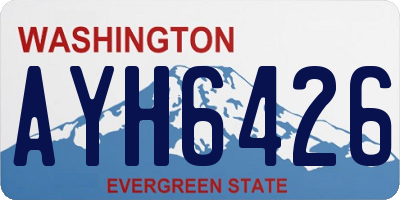 WA license plate AYH6426