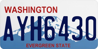WA license plate AYH6430