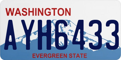 WA license plate AYH6433