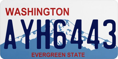 WA license plate AYH6443