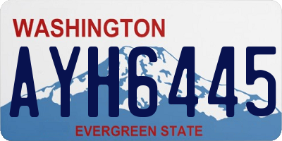 WA license plate AYH6445