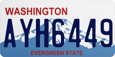 WA license plate AYH6449