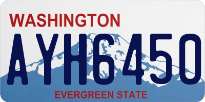 WA license plate AYH6450