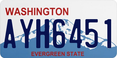 WA license plate AYH6451