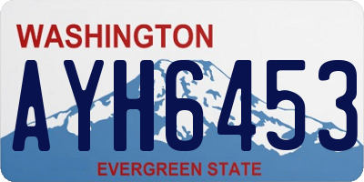 WA license plate AYH6453