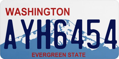 WA license plate AYH6454
