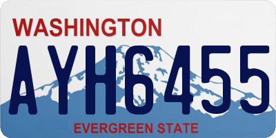 WA license plate AYH6455