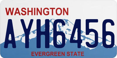 WA license plate AYH6456