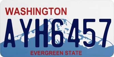 WA license plate AYH6457