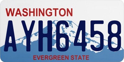 WA license plate AYH6458