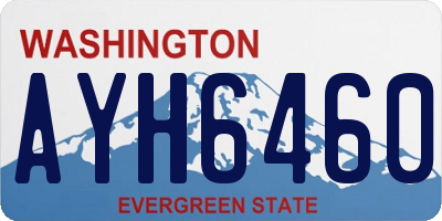 WA license plate AYH6460