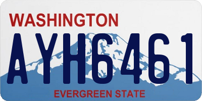 WA license plate AYH6461