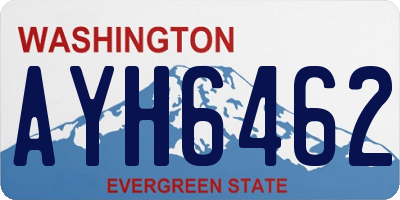 WA license plate AYH6462