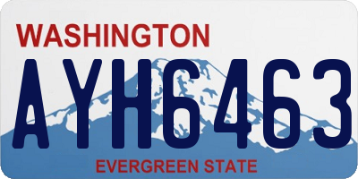 WA license plate AYH6463