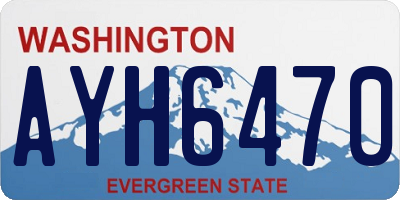 WA license plate AYH6470
