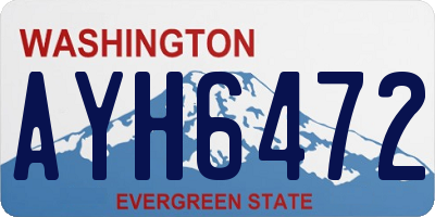 WA license plate AYH6472