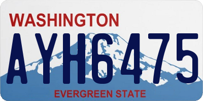 WA license plate AYH6475