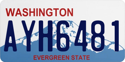 WA license plate AYH6481