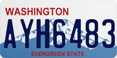 WA license plate AYH6483