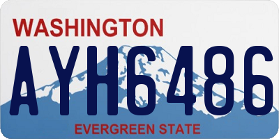 WA license plate AYH6486