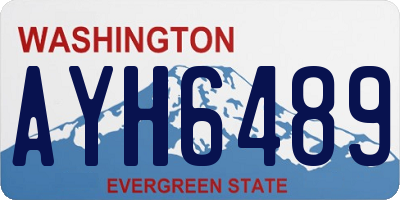 WA license plate AYH6489