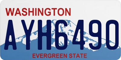 WA license plate AYH6490