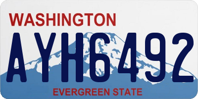 WA license plate AYH6492