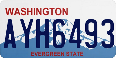 WA license plate AYH6493