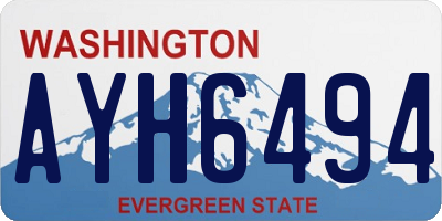 WA license plate AYH6494