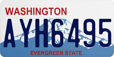 WA license plate AYH6495