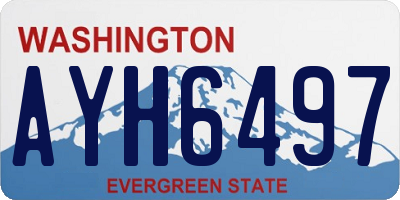 WA license plate AYH6497