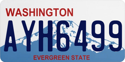 WA license plate AYH6499
