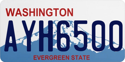 WA license plate AYH6500