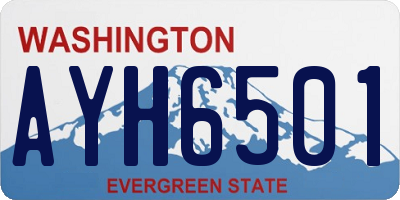 WA license plate AYH6501