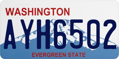 WA license plate AYH6502