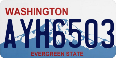 WA license plate AYH6503