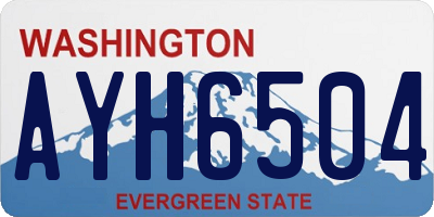 WA license plate AYH6504