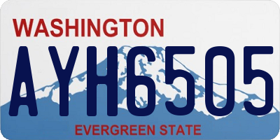 WA license plate AYH6505
