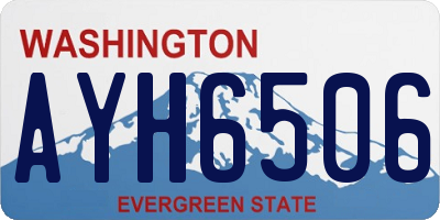 WA license plate AYH6506