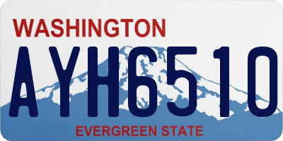 WA license plate AYH6510