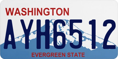 WA license plate AYH6512