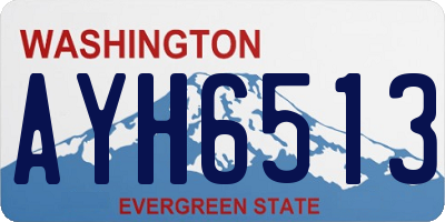 WA license plate AYH6513