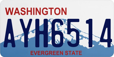 WA license plate AYH6514