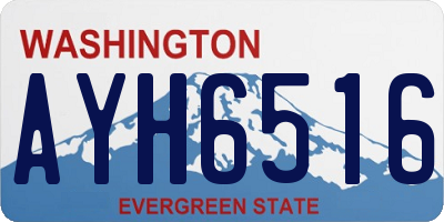 WA license plate AYH6516