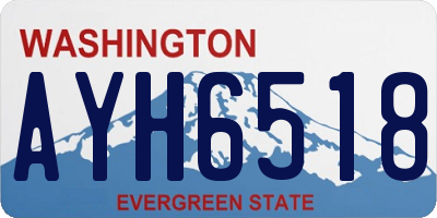 WA license plate AYH6518