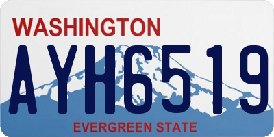 WA license plate AYH6519