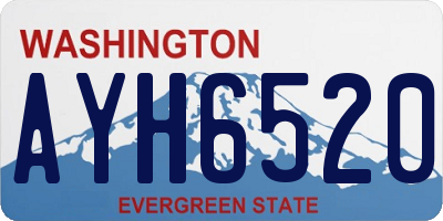 WA license plate AYH6520